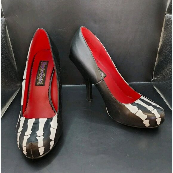 Funtasma Shoes - Funtasma Xray Skeleton High Heel Shoes Pumps Black White Costume Goth Size 10
